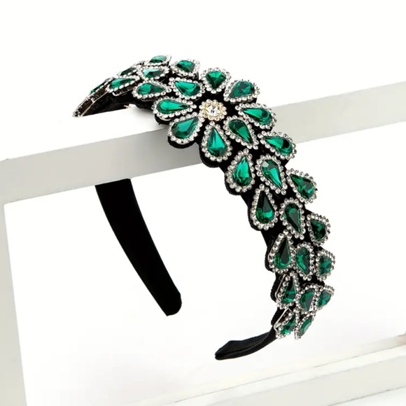 🌼 Crystal Rhinestone Handmade Baroque Headband NWOT - Picture 3 of 4